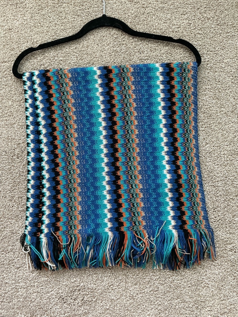 Missoni Multicolor Chevron Knit Scarf with Metallic Thread - Picture 2 of 5